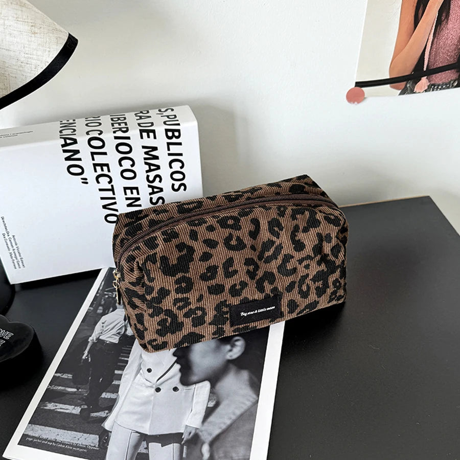 Unique Leopard Print Makeup Bag • Large-Capacity Cosmetic Organizer • Lipstick Storage Pouch Pi-Mart