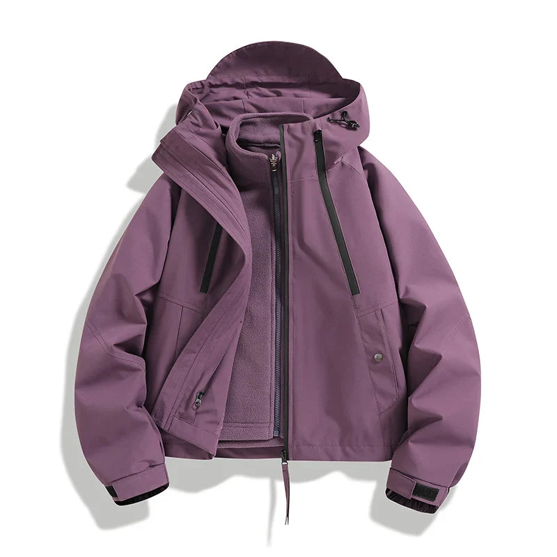CHRLCK Women Waterproof Hiking 3IN1 Jackets Winter Warm Windproof Windbreakers Women Camping Trekking Thin Jacket Woman LadyShow.Store