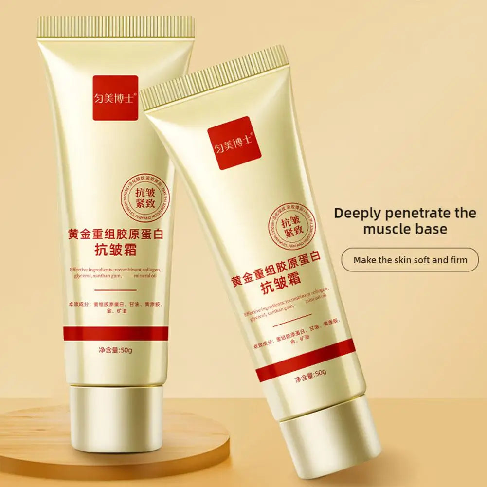 Gold Collagen Anti Wrinkle Cream Facial Tightening Moisturizing Fade Facial Fine Lines Facial Skin Care Products Pi-Mart
