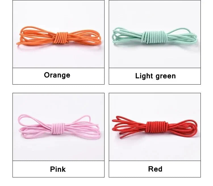 Fashion No Tie Shoelaces Elastic Laces Sneakers Flat Shoe Laces Without Ties Kids Adult Quick Shoelace One Size Fits All Shoes Pi-Mart