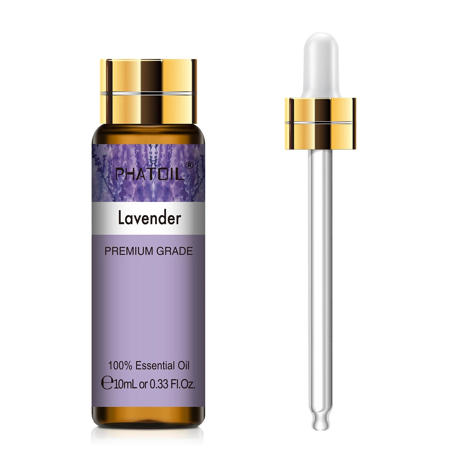 PHATOIL 10ML with Dropper Lavender Eucalyptus Vanilla Pure Natural Essential Oils Rose Jasmine Ylang Ylang Diffuser Aroma Oil Pi-Mart