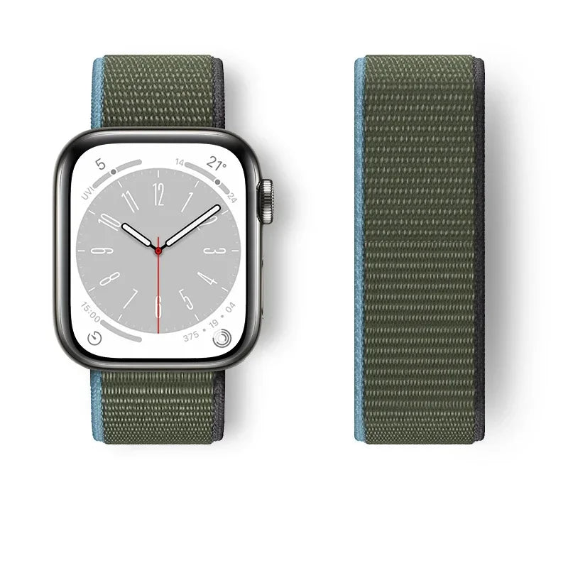 Nylon Sport loop Strap For Apple Watch Band 44mm 42/40mm 45mm  38/41mm pride Bracelet iwatch Ultra2 49mm Series 9 8 se 7 6 5 4 3 LadyShow.Store