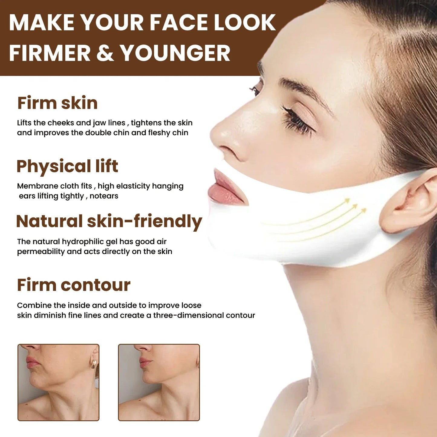 V-Shape Firming Face-lift Slimming Mask Removal Masseter Muscle Double Chin Face Fat Burning Anti-aging Beauty Products New Tri Light Beauty