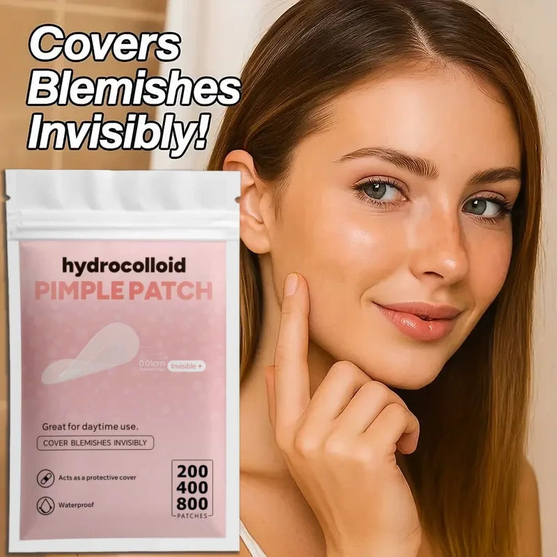 200/400/800pcs Invisible Clear Pimple Patch Set – Deep-Cleansing Hydrocolloid Acne Stickers, Mixed Sizes, Gentle & Skin-Friendly Tri Light Beauty