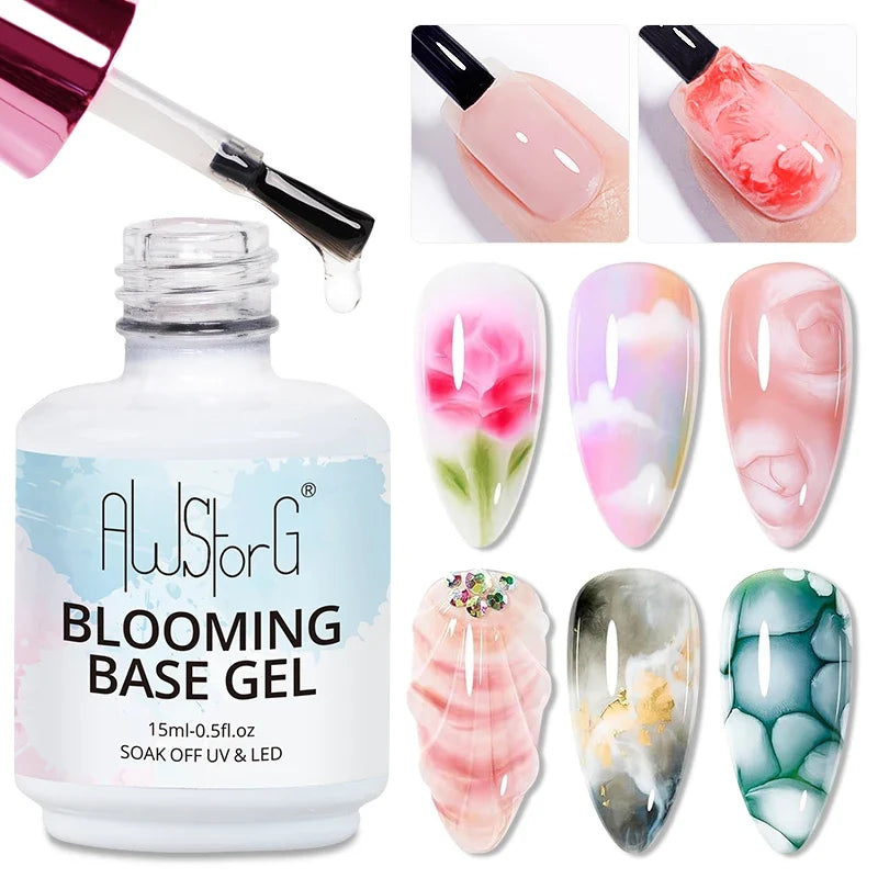 15ml Nail Blooming Gel, Blossom Spreading Effect Functional Gel, Easy to Apply for Nail Art Design Home Salon Manicure Pedicure Tri Light Beauty