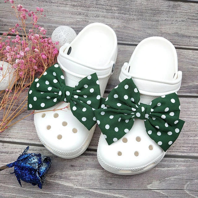Cute Red Bow Shoe Charms for Crocs Designer DIY Bow-knot Wing Shoe Decorations High Quality Clogs Buckle Accessories New Fashion Pi-Mart