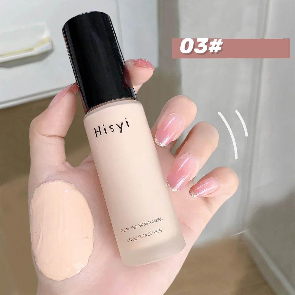 Liquid foundation naturally covers flaws without sticking powder, plain face cream, transparent foundation, conceals blemishes LadyShow.Store