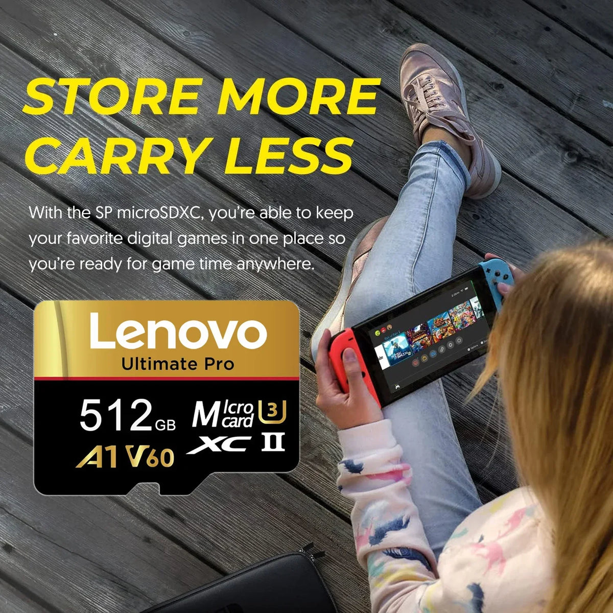 Lenovo 1TB Memory Card Stable Performance for Camera Surveillance Devices High Speed Micro TF SD Memory Card 512GB 256GB 128GB Pi-Mart