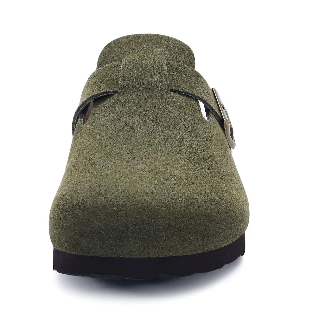 Comwarm Buckle Clogs For Women Men New Genuine Suede Clogs with Arch Support Soft Cork Footbed Mules Fashion Thick Beach Sandals Pi-Mart