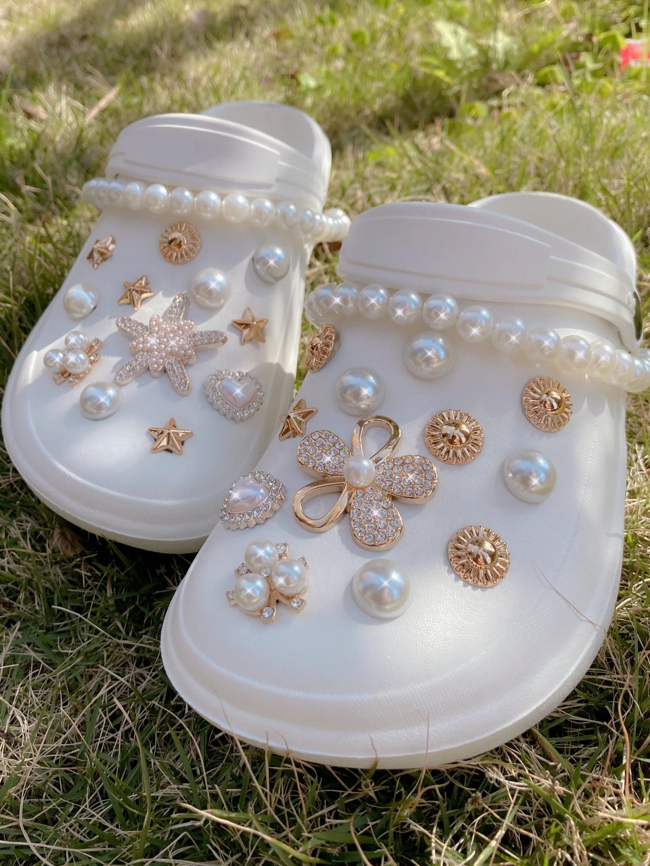 26pcs Hole Shoes Accessories, Including Detachable Star, Flower, Bear Design Shoe Charms, Suitable For Sandals & Beach Shoes & H Pi-Mart