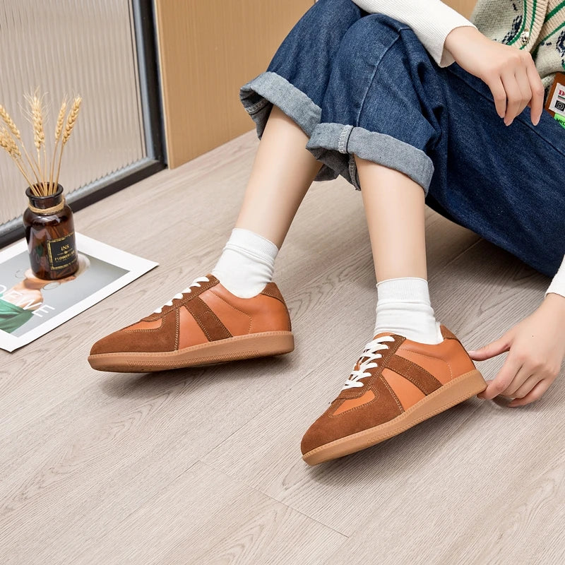 AIYUQI Women's Sneakers 2026 New Genuine Leather Ladies Moral Training Shoes Casual Spring Flat Shoes Women Pi-Mart
