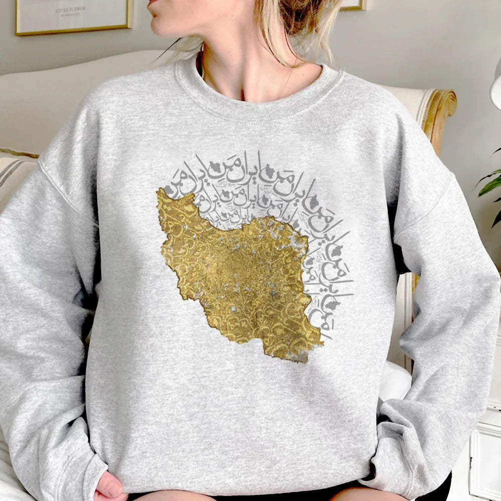 Iran hoodies women gothic 2023 Korean style aesthetic sweatshirts women vintage Pullover LadyShow.Store
