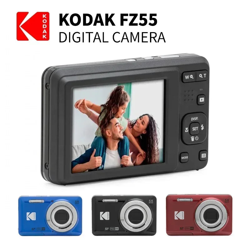 KODAK PIXPRO FZ55-RD 16MP Digital Camera 5X Optical Zoom 28mm Wide Angle 1080P Full HD Video 2.7" LCD Vlogging Camera Pi-Mart