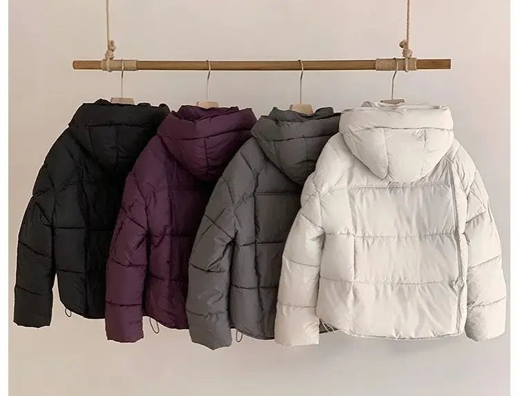 ZAROY Women's Thick Warm Cotton Jacket With Rhinestones Winter Casual Stand Collar Zipper Pocket Down Coat Puffer куртка LadyShow.Store