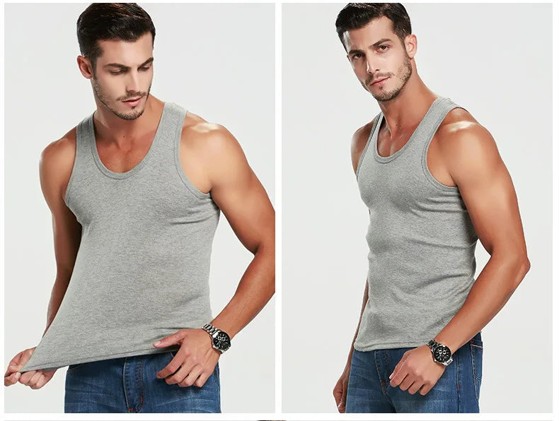 2026 New Men's Summer Lightweight Cotton Tight Vest Sports Casual Family Pajamas Outdoor Tight Top Breathable Quick Drying Vest Pi-Mart