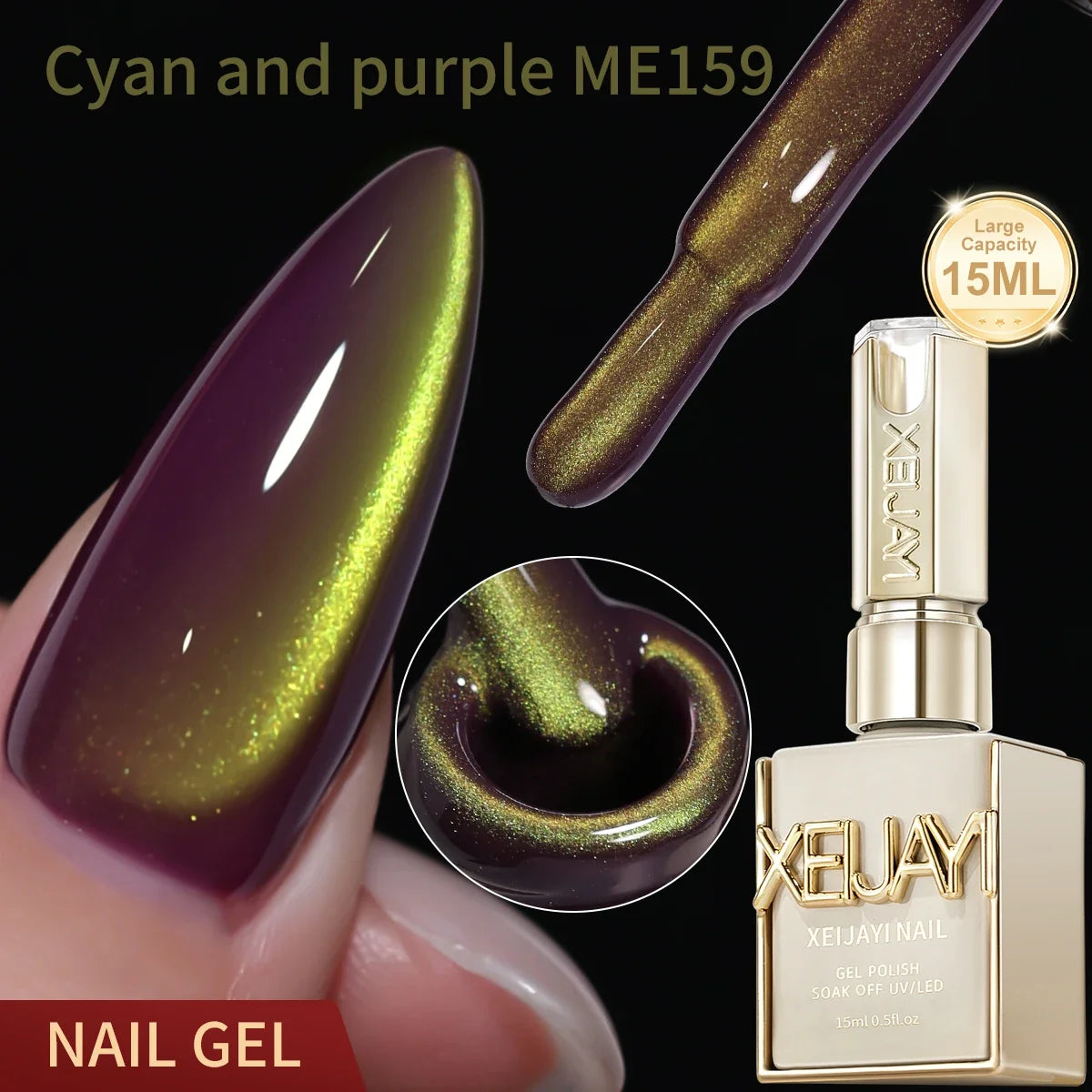 XEIJAYI 1pc 15ML Blue cat eye Nail Gel polish Semi Permanent Nail Art Soaking UV LED Nail Salon DIY Nail Salon Gel Tri Light Beauty