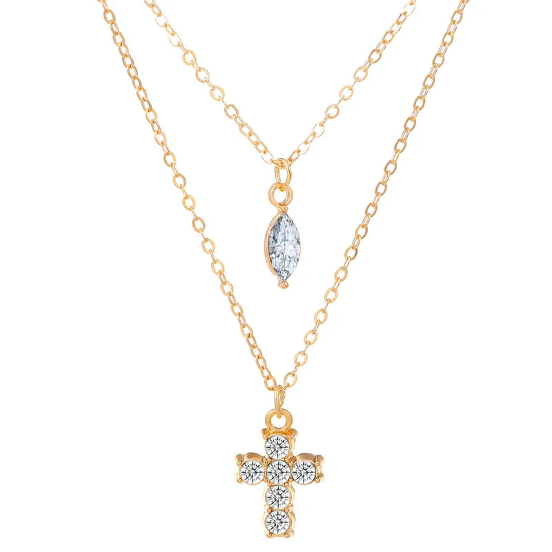 Oval round plaque inlaid with zircon religious pendant for women's party stainless steel Virgin Mary jewelry gift necklace Pi-Mart