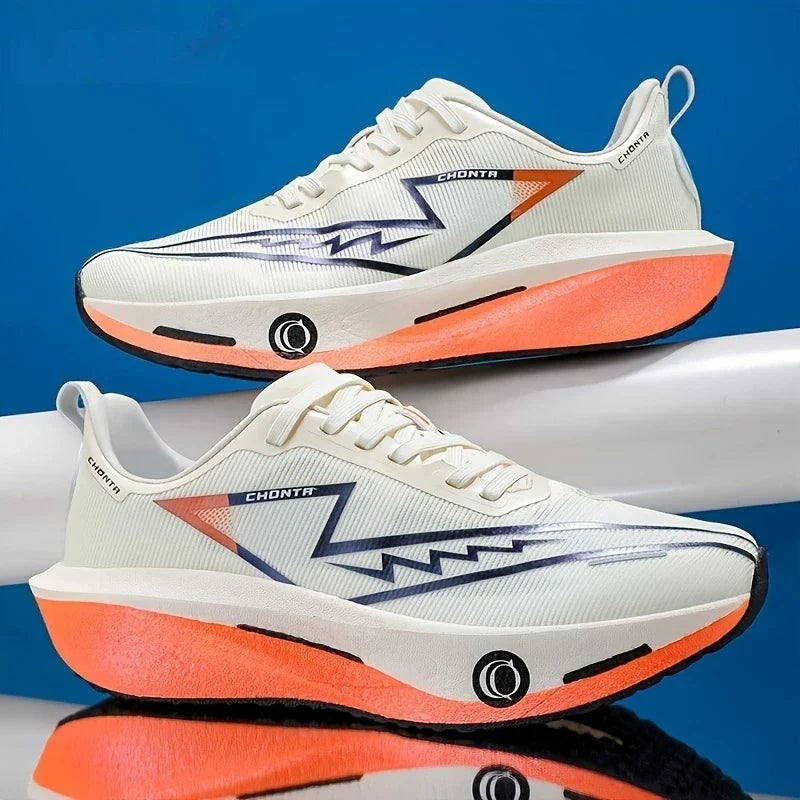 Men's Fashionable Casual Comfortable Sports Running Shoes - Breathable Fabric Upper, Non-Slip, Wear-Resistant, Shock-Absorbing Sole, Round-Toe Lace-Up Casual Running Shoes, Suitable for All Seasons LadyShow.Store