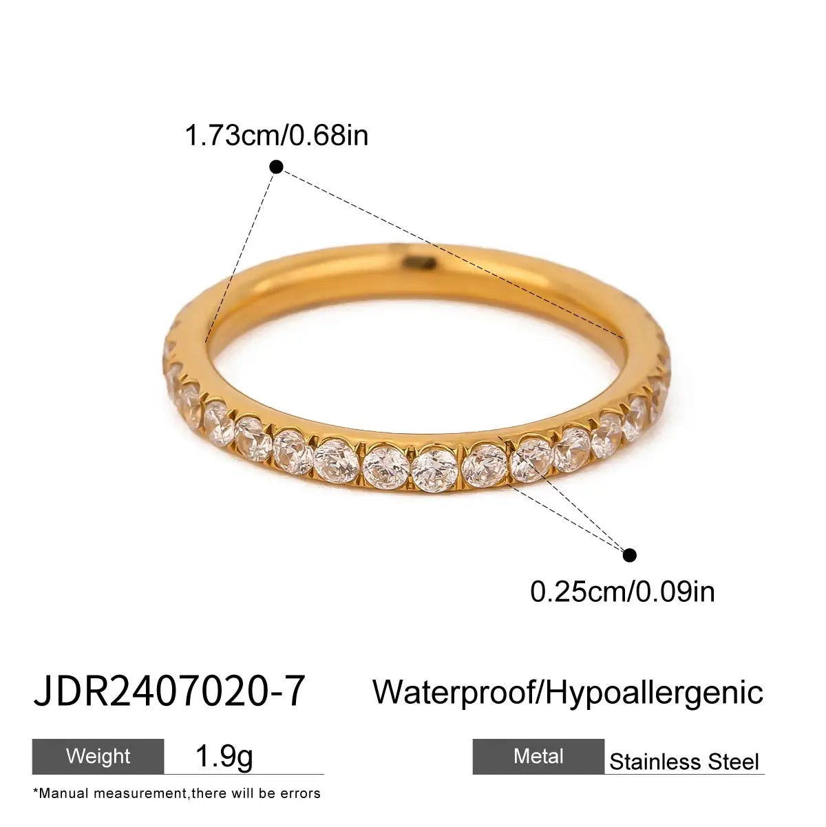 Uworld Fashion Zircon Serpentine Bracelet Ring Stainless Steel Finger Bracelet Stackable Chain Women's Accessories Party Gift Pi-Mart