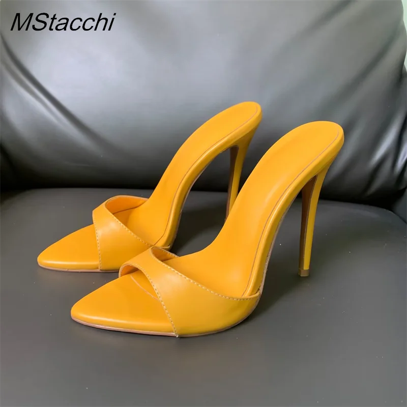 Super-high Heel Slippers Women Shoes Summer Peep Toe Mixed Colors Stiletto Sandals Sexy Party Ladies Shoes Luxury Woman Pumps LadyShow.Store