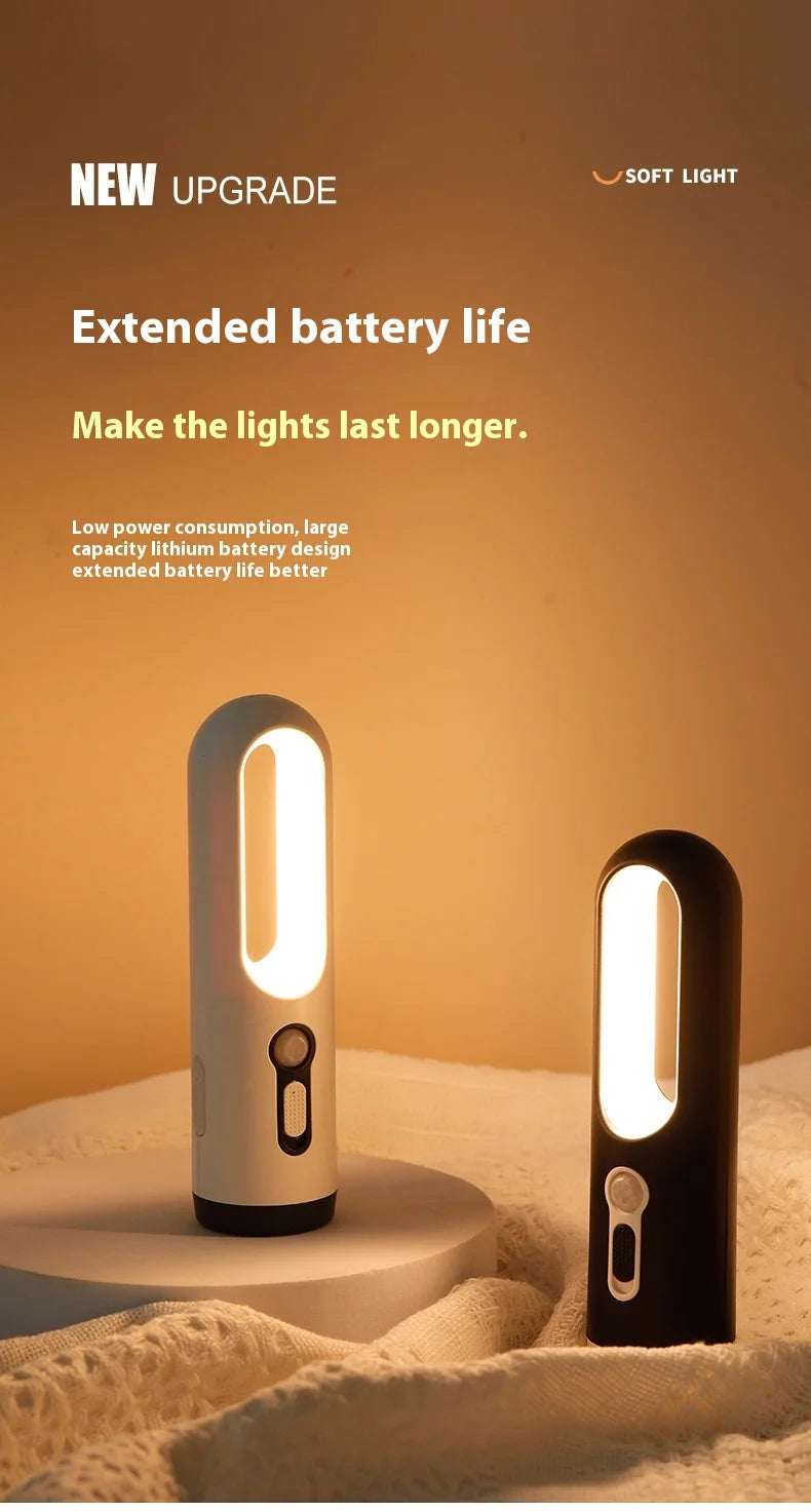 AiQUE LED Motion Sensor Night Light Portable 2 in 1 Flashlight Bedroom Bathroom Reading Camping Lighting Baby Feeding Eye Care Pi-Mart