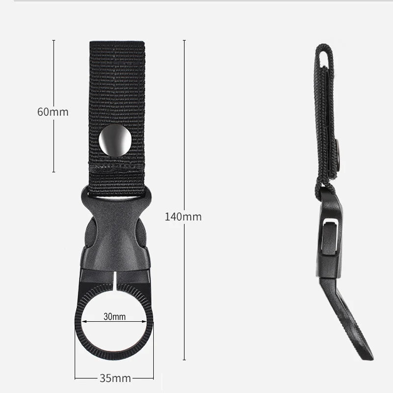 Webbing Water Bottle Holder Climbing Carabiner Belt Backpack Hanger Hooks Clip Multifunction Water Bottle Nylon Buckle Hook Clip Pi-Mart