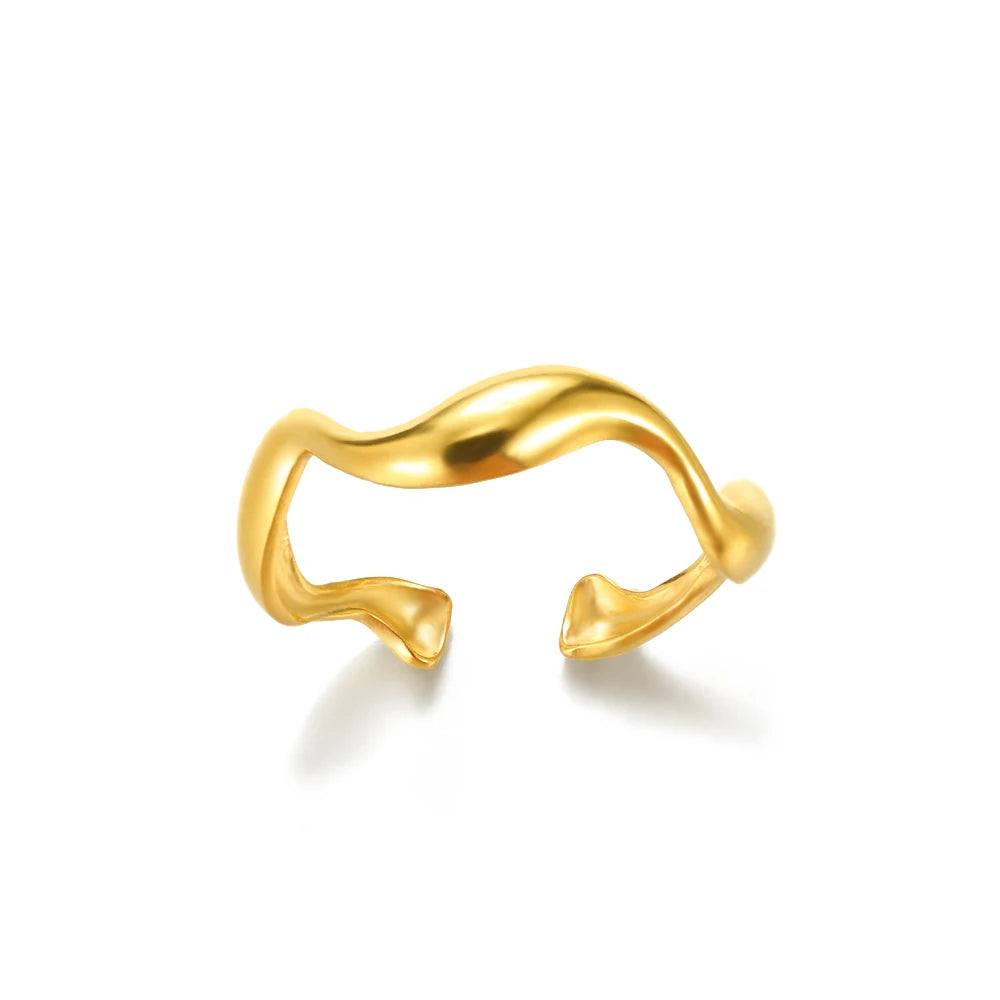 316L Stainless Steel Rings for Women Gold Color Never Fade Luxury Classic rings wedding couple rings Jewelry Free Shipping Pi-Mart