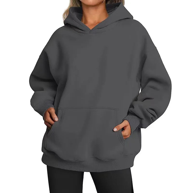 New Women Casual Hoodies Men and Women Fleece Warm Hoodies Spring Autumn Pullovers Fashion Multiple Colour Oversized Sweatshirts Pi-Mart