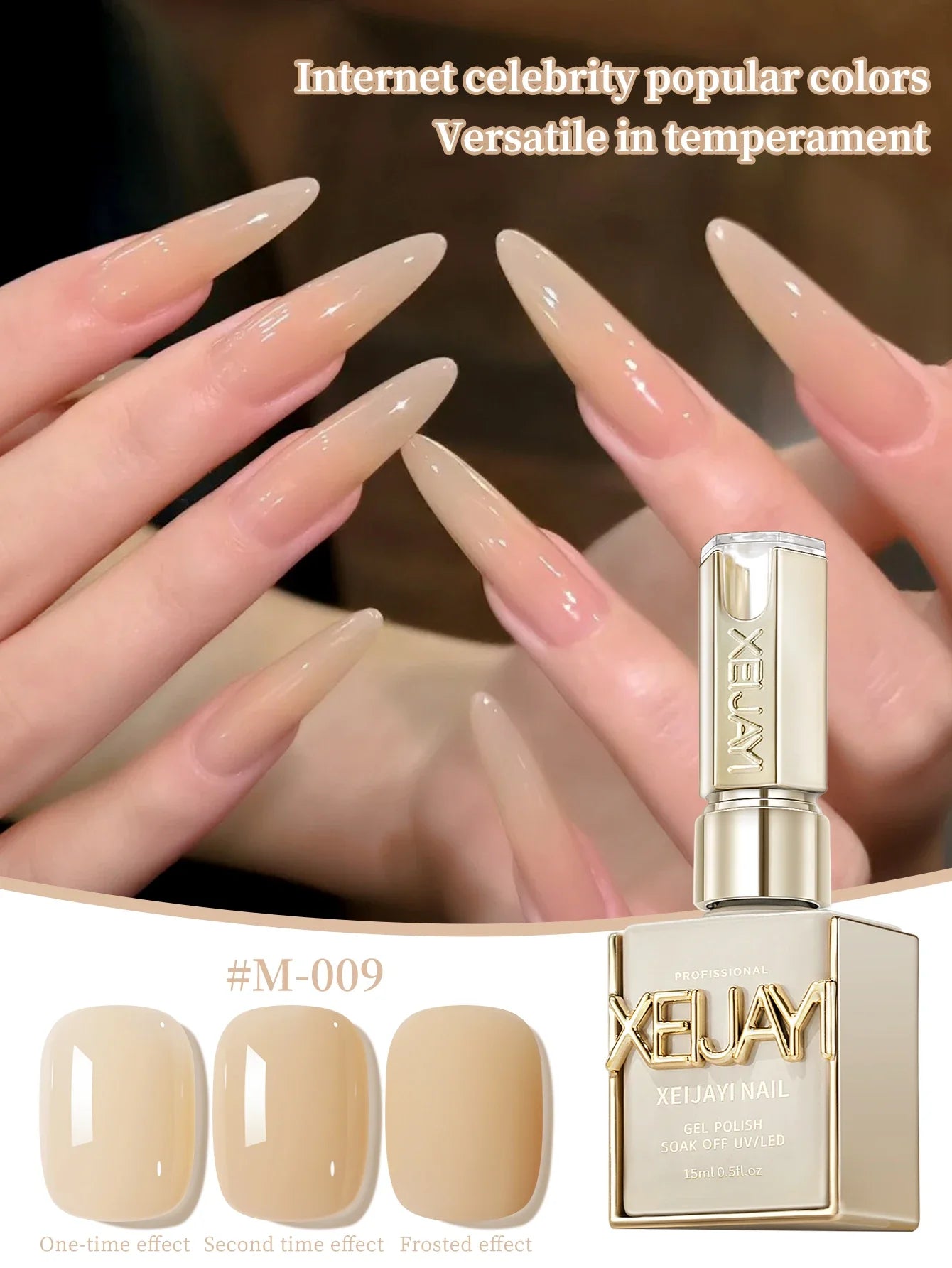 1Pc 15ML Milky White Pure Nail Polish Gel Nail Add Semi-Permanent Soak Off UV LED Construction Gel Varnish Tri Light Beauty