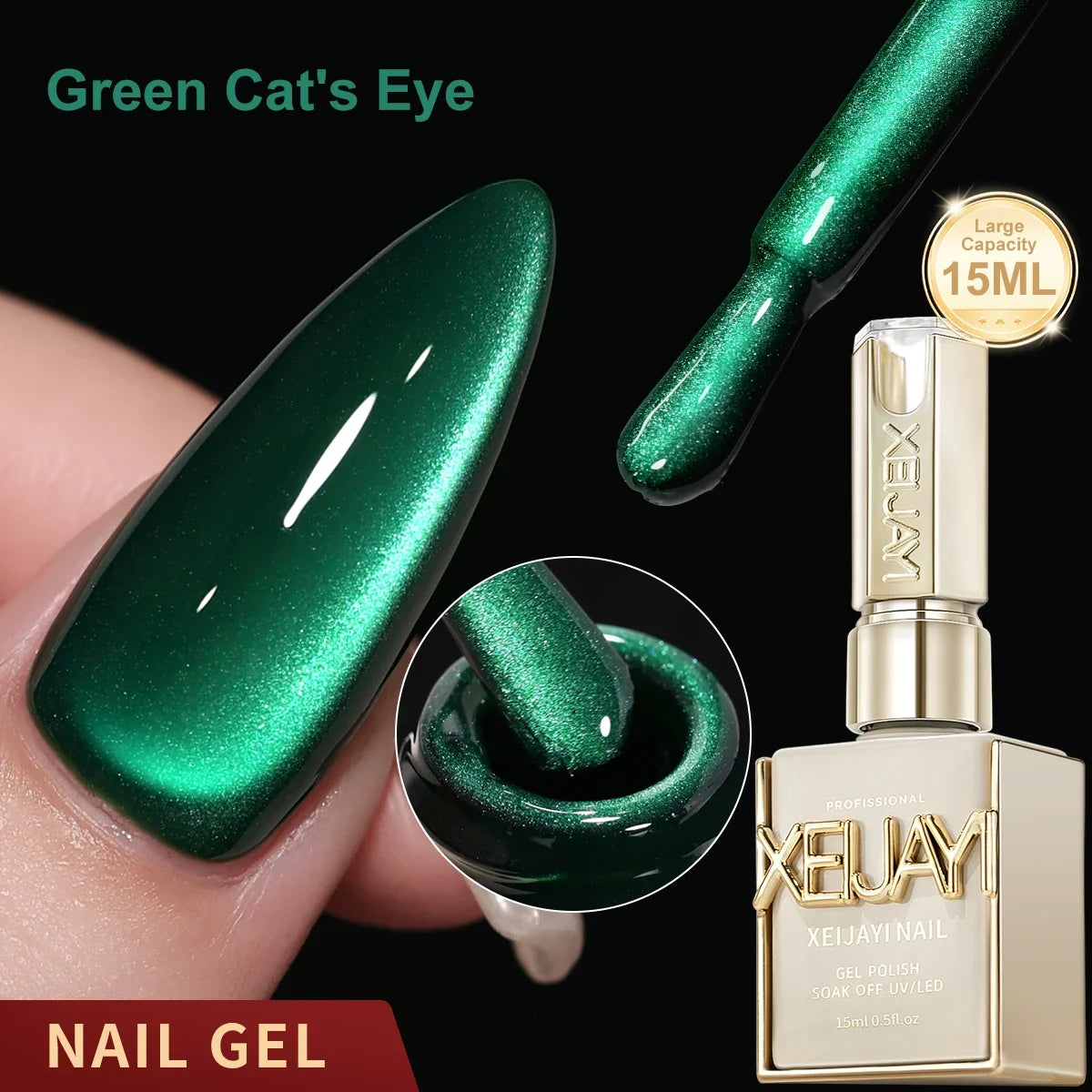 XEIJAYI 1pc 15ML Blue cat eye Nail Gel polish Semi Permanent Nail Art Soaking UV LED Nail Salon DIY Nail Salon Gel Tri Light Beauty