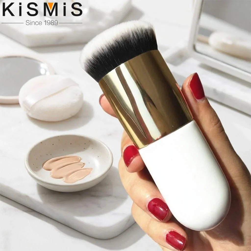 Professional Flat Cream Makeup Brushes Set Face Cheek Contour Blusher Foundation Brush Makeup Tools Flawless Application Tri Light Beauty