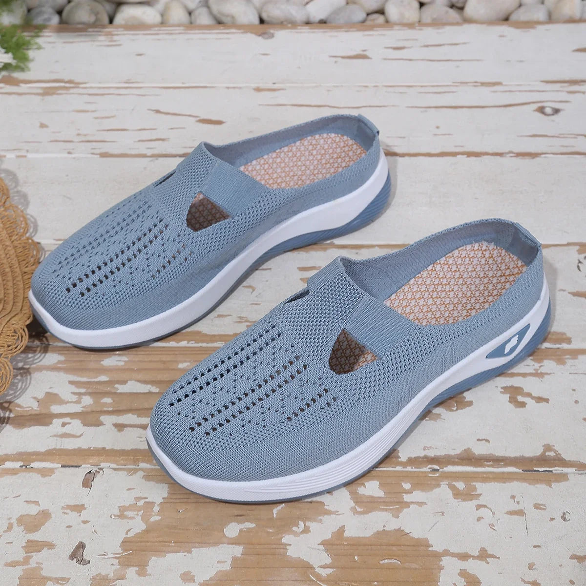 Women Shoes Convenient and Comfortable at Home, One Foot with a Vent and Half Slipper Women's Summer Shoes LadyShow.Store