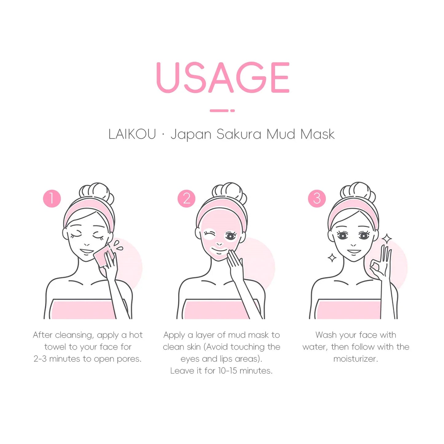 LAIKOU Japan Sakura Clay Mud Mask Hydrating Gentle Cleansing Refreshing Oil Balancing Daily Facial Skin Care Mask 5g Pi-Mart