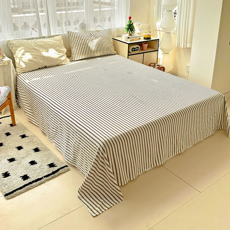 Ins Style Stripes Bedding Duvet Cover Set with Pillowcase bed sheet Full Size Bed Linen Quilt Cover Set Queen/King Double Single LadyShow.Store