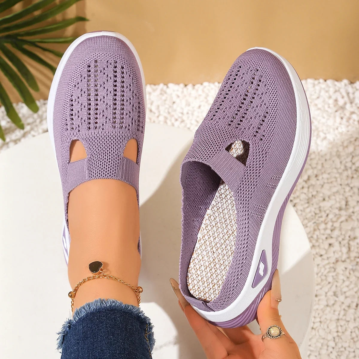Women shoes  Convenient and comfortable at home, one foot with a vent and half slipper women's summer shoes free shippiing shoes LadyShow.Store