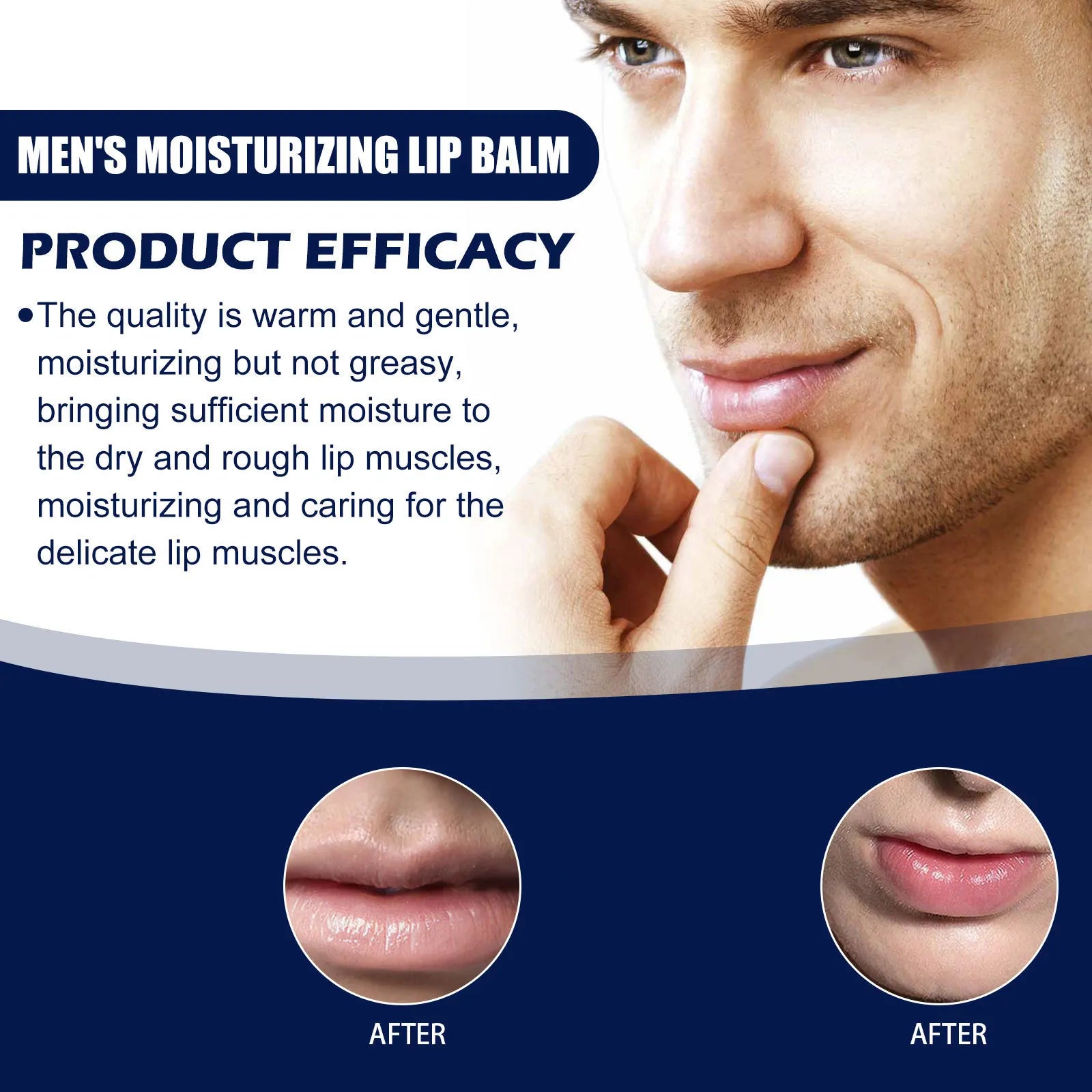 Men's Lip Balm, Exfoliating, Lip Protection, Anti-chapped Lips, Hydrating, Moisturizing, Lip Care Pi-Mart