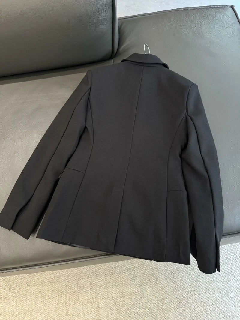 ZW Series Shoulder Padded Slim Fit Suit Jacket for Women ETJ 2025 New Collection with Waist Cinching Design  Casual Suit Jacket LadyShow.Store