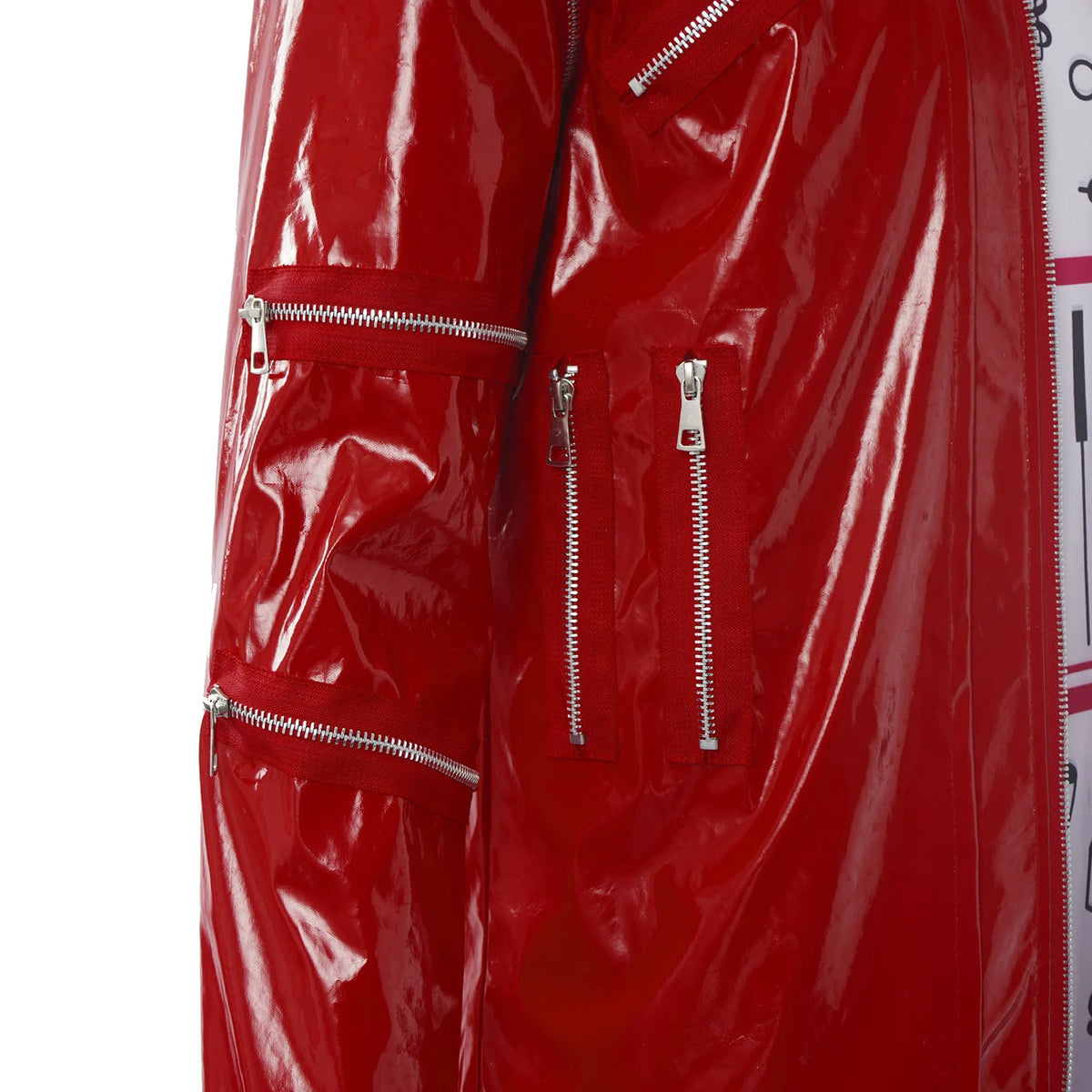 Red Zipper Michael Jackson MJ Beat It Jacket for Impersonators PU Leather Punk Casual Coat Halloween Stage Christmas Outwear Pi-Mart