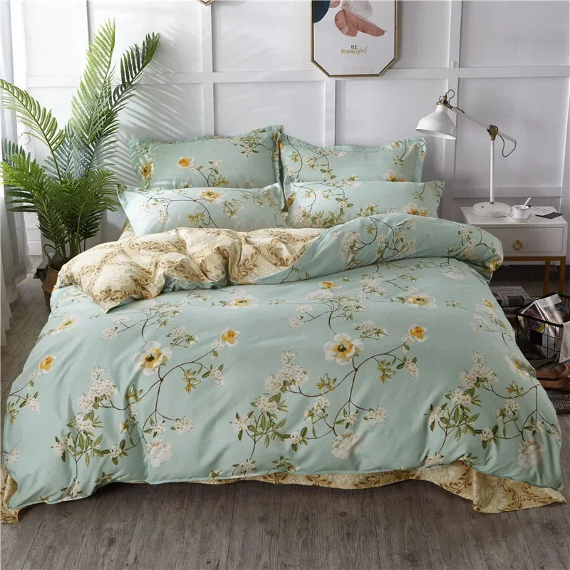 Lovely Cartoon King Size Duvet Cover Set 220x240 Skin Friendly Double Bed Quilt Cover Blanket Comforter Cover and Pillowcase Pi-Mart