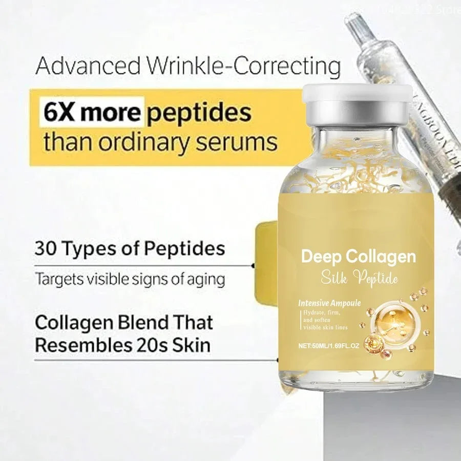 Silk Peptide Ampoule | Anti-Aging Serum with Collagen & 30 Peptide Complex for Intensive Lifting, Skin Tightening & Firming Pi-Mart