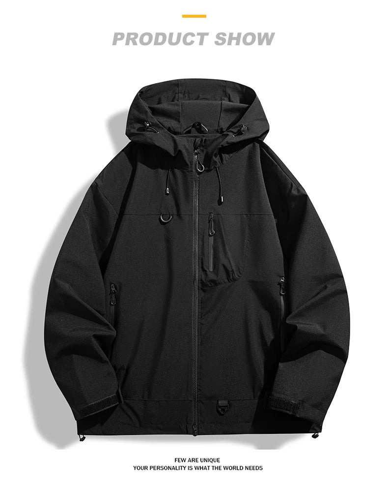 JNLN Unisex Waterproof Windbreaker Outdoor Sport Windproof Single-Layer Jacket Men Women Hiking Climbing Trekking Rain Coat Pi-Mart