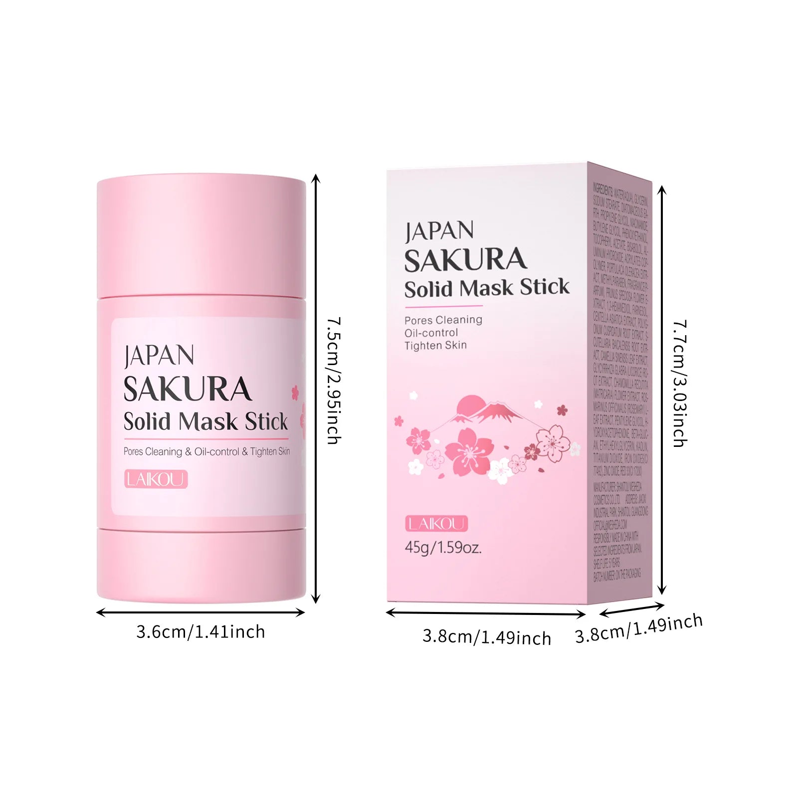 Sakura Solid Face Mask Stick Deep Cleaning Green Tea Facial Mask Reduces Blackhead Pores Oil Control Moisturizing Mud Mask 40g Pi-Mart