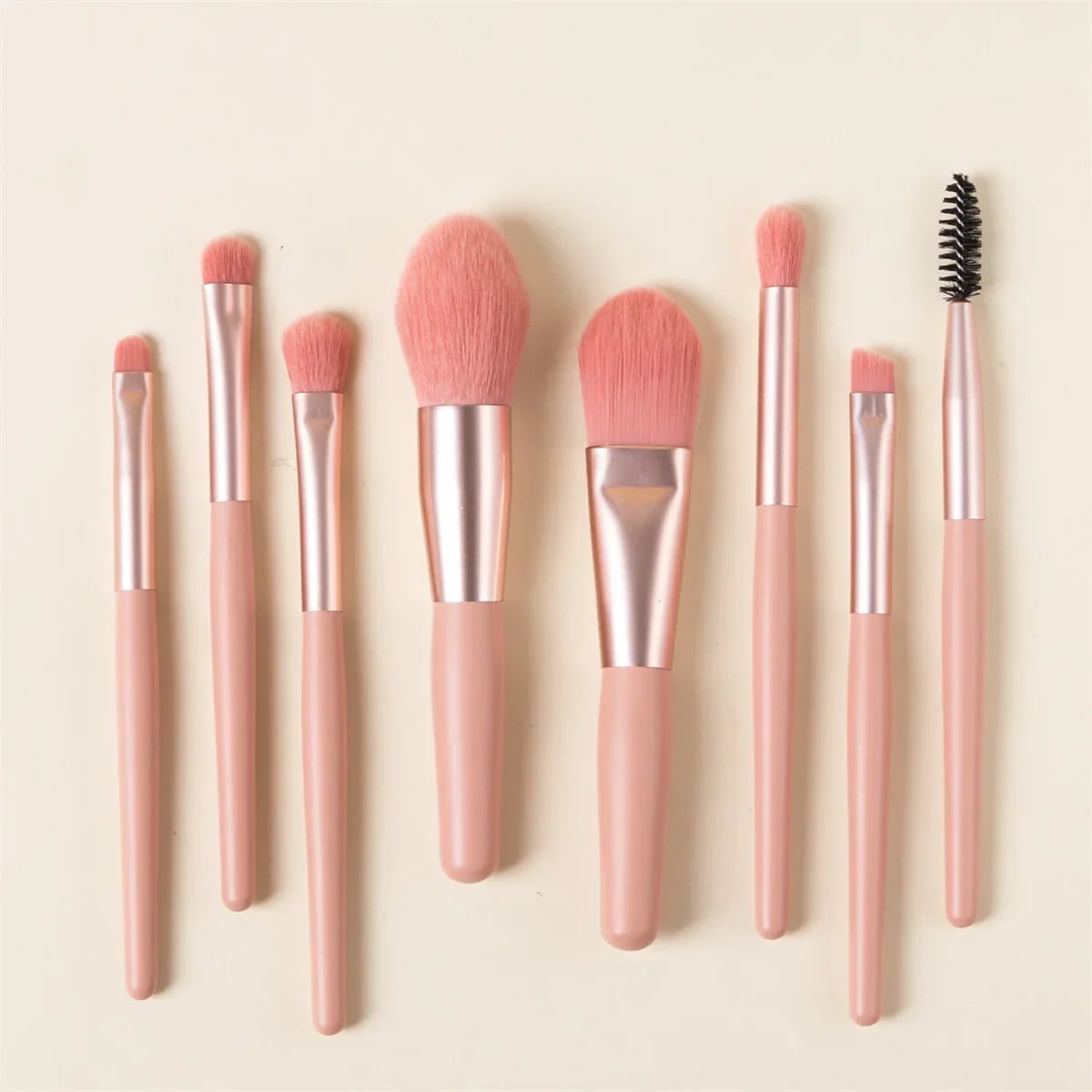 8-Piece Mini Soft and Fluffy Makeup Brush Set, Perfect for Makeup Beginners, Used for Foundation, Blush, and Eyeshadow to Create LadyShow.Store