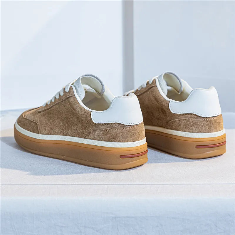 MORAZORA 2026 New Genuine Leather Shoes Women Sneakers Lace Up Spring Summer Fashion Platform Flats Ladies Casual Shoes Pi-Mart