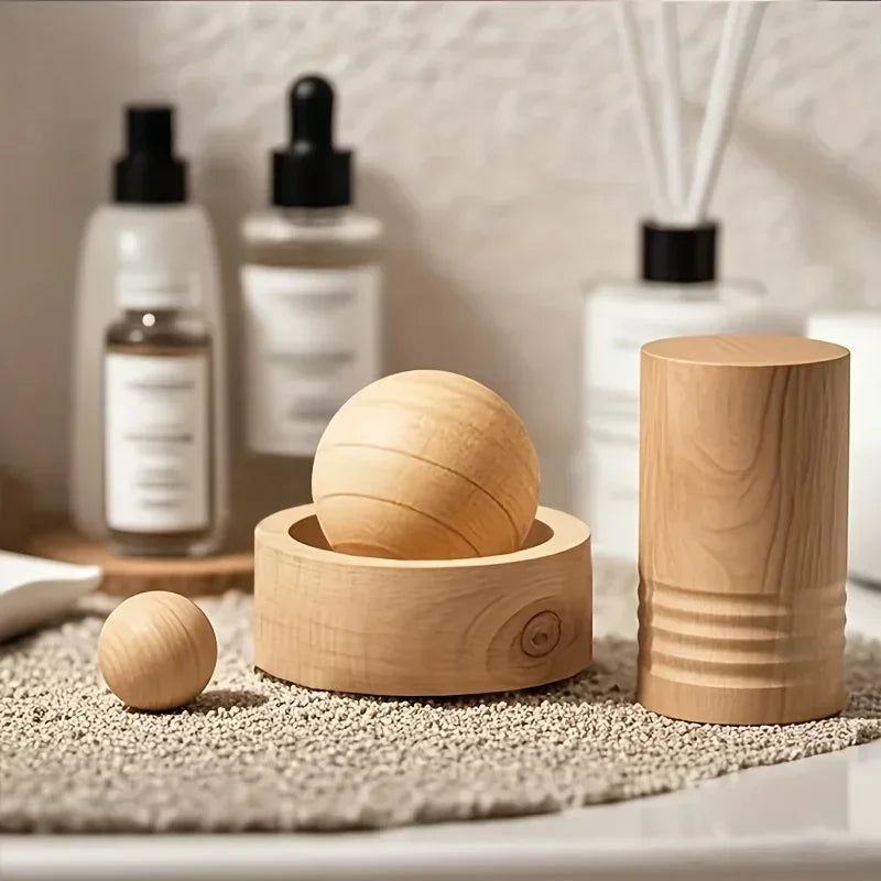 Car Wooden Essential Oil Diffusers-Spherical Design Natural Fragrance Dispersion Bedroom Decor Diffuser Car Home Room Fragrance Pi-Mart