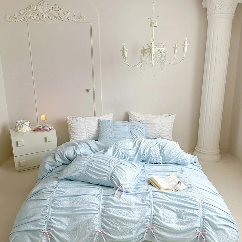 Bonenjoy Bedding Set Simple Style Bedclothes Skin-friendly Bedsheet Set Single/Queen/King Size Bed Linen Set juegos de sábanas LadyShow.Store