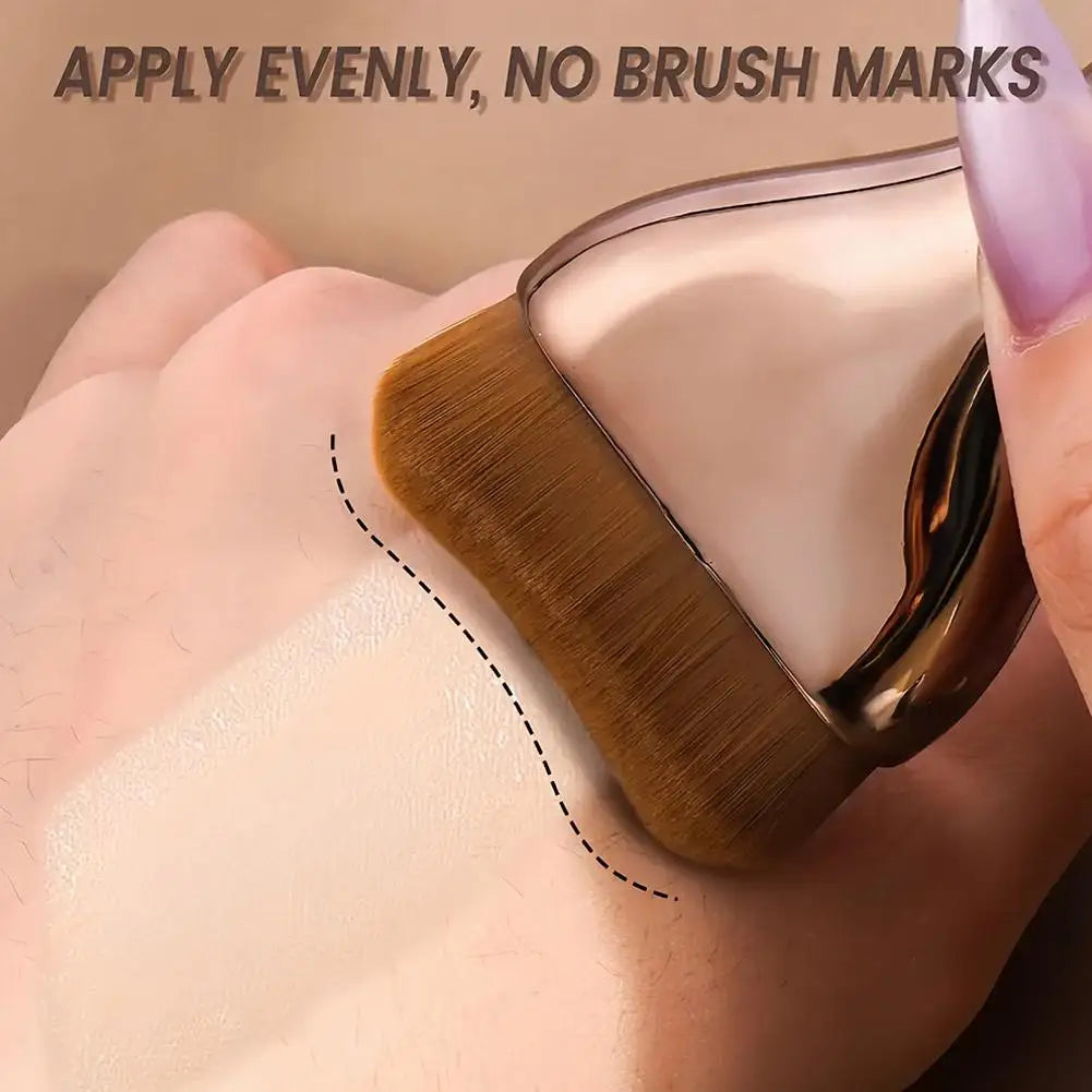 Pillow-Shaped Foundation Makeup Brush | Flat & Wide Head with Ultra-Soft Synthetic Bristles for Streak-Free, Fast Application Tri Light Beauty