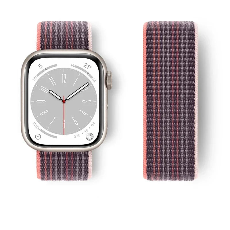 Nylon Sport loop Strap For Apple Watch Band 44mm 42/40mm 45mm  38/41mm pride Bracelet iwatch Ultra2 49mm Series 9 8 se 7 6 5 4 3 LadyShow.Store