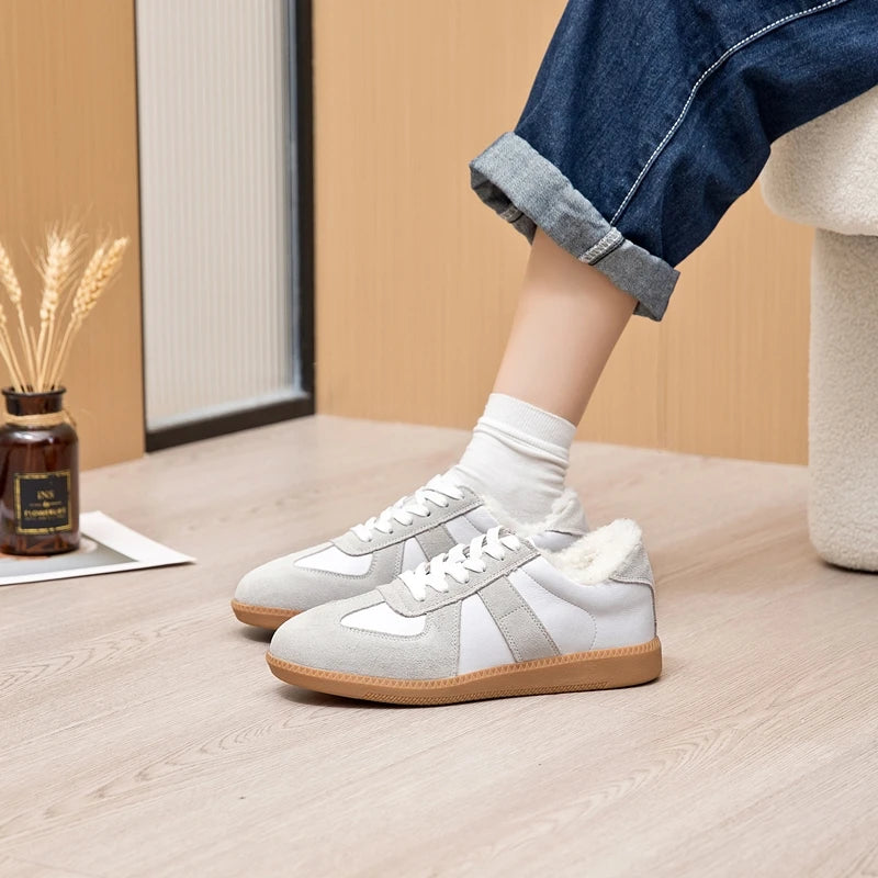 AIYUQI Women's Sneakers 2026 New Genuine Leather Ladies Moral Training Shoes Casual Spring Flat Shoes Women Pi-Mart