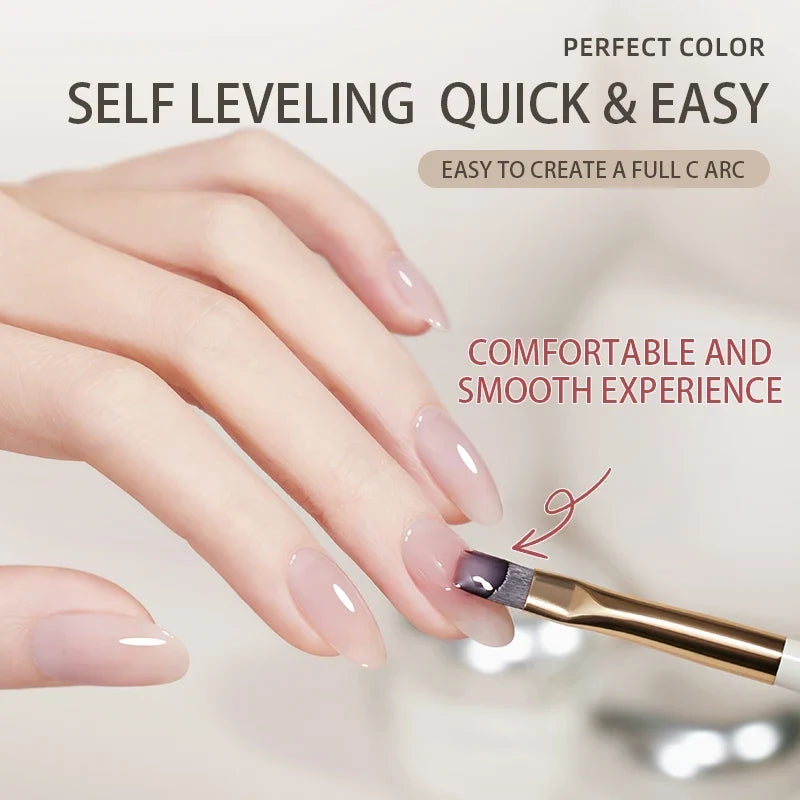 PERFECT COLOR  4-in-1 Builder Nail Gel,20g 12 Colors Rubber Base Gel Polish,Extension for DIY Salon Girls Home,Nail Art Brushes Tri Light Beauty